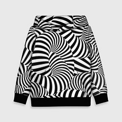 Толстовка-худи детская Гипнотическая абстракция, цвет: 3D-черный