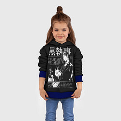 Толстовка-худи детская Темный Дворецкий Себастьян Мик, цвет: 3D-синий — фото 2