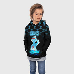 Толстовка-худи детская Луффи Пираты Соломенной Шляпы, цвет: 3D-меланж — фото 2