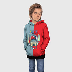 Толстовка-худи детская Сопливый Тони Тони Чоппер One Piece, цвет: 3D-черный — фото 2