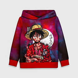 Толстовка-худи детская Луффи One Piece Большой куш, цвет: 3D-красный