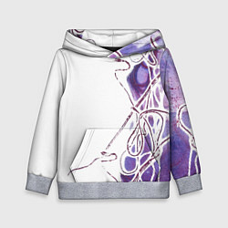 Толстовка-худи детская Фиолетовые нити, цвет: 3D-меланж