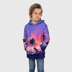 Толстовка-худи детская Пейзаж, цвет: 3D-синий — фото 2