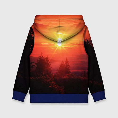 Детская толстовка УТРЕННИЙ РАССВЕТ НАД ОБЛАКАМИ / 3D-Синий – фото 2