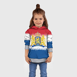 Толстовка-худи детская Нидерланды Голландия Флаг, цвет: 3D-меланж — фото 2