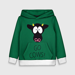 Толстовка-худи детская Go Cows, цвет: 3D-белый