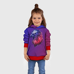 Толстовка-худи детская Вольная птица, цвет: 3D-красный — фото 2
