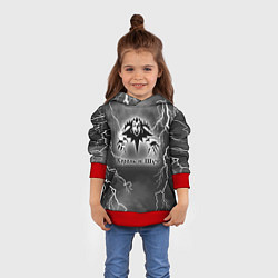 Толстовка-худи детская КОРОЛЬ И ШУТ МОЛНИЯ, цвет: 3D-красный — фото 2