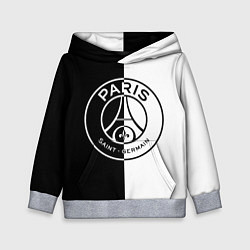 Толстовка-худи детская ФК ПСЖ PSG BLACK & WHITE, цвет: 3D-меланж