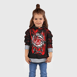 Толстовка-худи детская АлисА глаз в колючей проволоке, цвет: 3D-меланж — фото 2