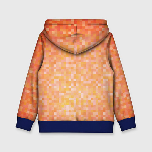 Детская толстовка Оранжевая пиксель абстракция / 3D-Синий – фото 2