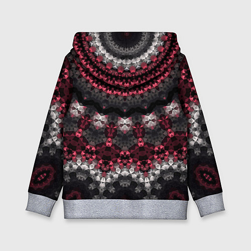 Детская толстовка Красно-черный мозаичный узор / 3D-Меланж – фото 2