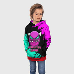 Толстовка-худи детская Geometry Dash, цвет: 3D-красный — фото 2