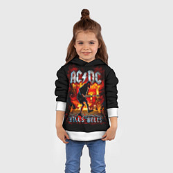 Толстовка-худи детская ACDC HELLS BELLS, цвет: 3D-белый — фото 2