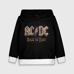 Толстовка-худи детская ACDC Rock or Bust, цвет: 3D-белый