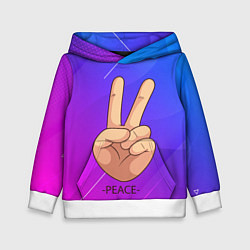 Толстовка-худи детская ВСЕМ МИР PEACE Z, цвет: 3D-белый