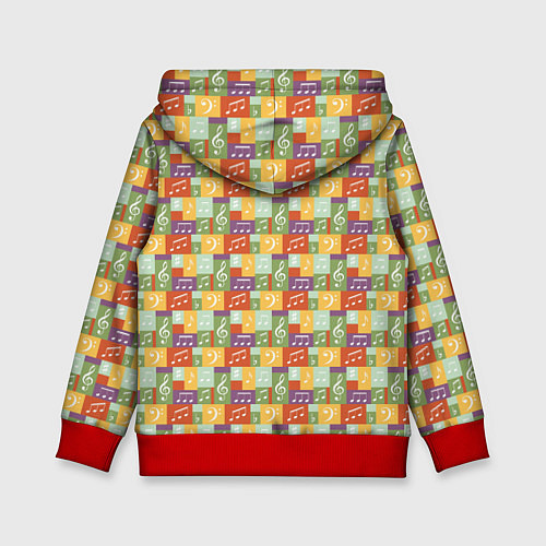 Детская толстовка Музыкальные Ноты / 3D-Красный – фото 2