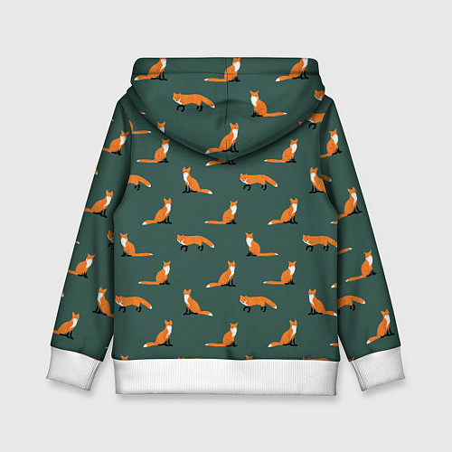 Детская толстовка Лисы паттерн / 3D-Белый – фото 2