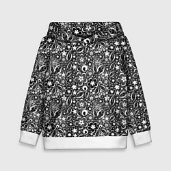 Детская толстовка Кружевной черно белый узор