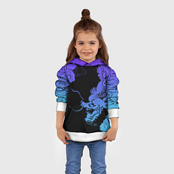 Толстовка-худи детская Дракон Dragon, цвет: 3D-белый — фото 2