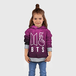 Толстовка-худи детская BTS БТС K-Heart Z, цвет: 3D-меланж — фото 2