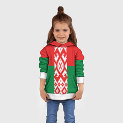 Толстовка-худи детская Белоруссия, цвет: 3D-белый — фото 2