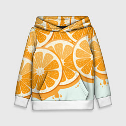 Толстовка-худи детская АПЕЛЬСИН ORANGE, цвет: 3D-белый