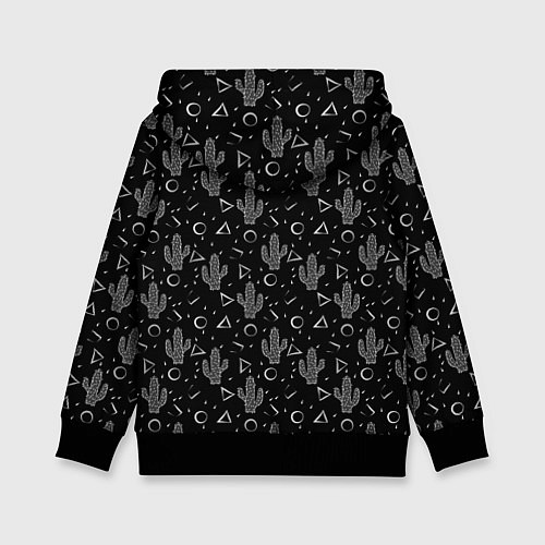 Детская толстовка Черно белые кактусы / 3D-Черный – фото 2