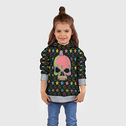 Толстовка-худи детская Звездный череп, цвет: 3D-меланж — фото 2