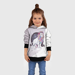 Толстовка-худи детская Царь единорогов, цвет: 3D-черный — фото 2