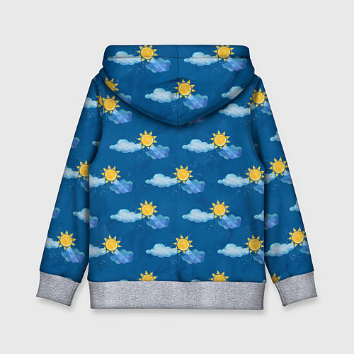 Детская толстовка Облака и солнце / 3D-Меланж – фото 2