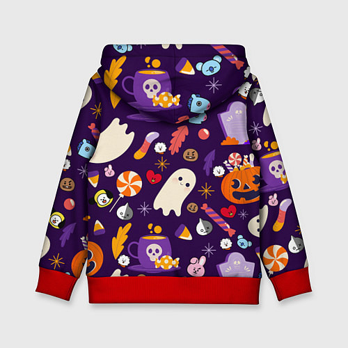 Детская толстовка HALLOWEEN BTS BT21 PATTERN БТ21 БТС ХЕЛЛОУИН / 3D-Красный – фото 2