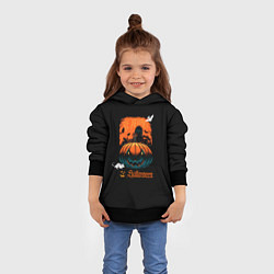 Толстовка-худи детская Кладбище Halloween, цвет: 3D-черный — фото 2