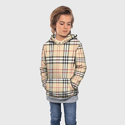 Толстовка-худи детская Клетчатый принт в стиле Burberry, цвет: 3D-меланж — фото 2