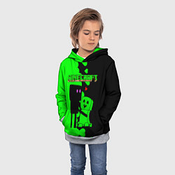 Толстовка-худи детская Любовь Эндермена и Крипера Майнкрафт, цвет: 3D-меланж — фото 2