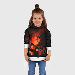 Толстовка-худи детская Красная луна на Хэллоуин, цвет: 3D-белый — фото 2