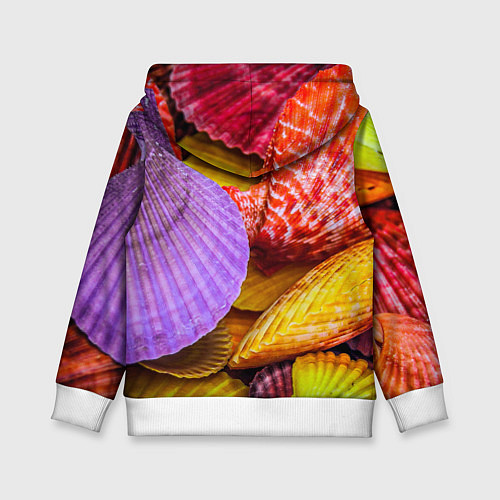Детская толстовка Разноцветные ракушки multicolored seashells / 3D-Белый – фото 2