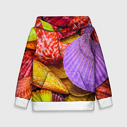 Детская толстовка Разноцветные ракушки multicolored seashells
