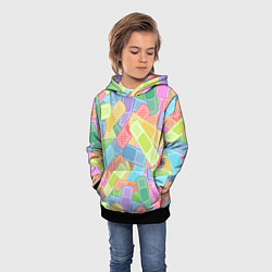 Толстовка-худи детская Цветные пластыри, цвет: 3D-черный — фото 2