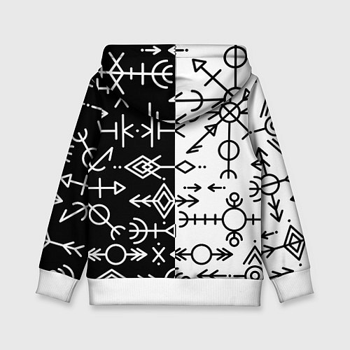 Детская толстовка ДРЕВНИЕ СЛАВЯНСКИЕ РУНЫ / 3D-Белый – фото 2