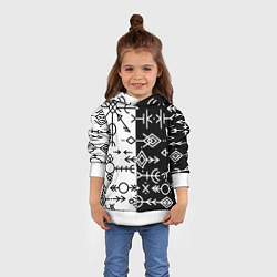 Толстовка-худи детская ДРЕВНИЕ СЛАВЯНСКИЕ РУНЫ, цвет: 3D-белый — фото 2