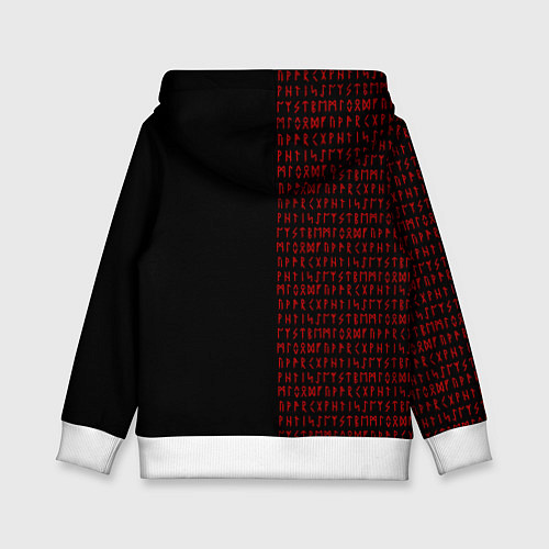 Детская толстовка ВАЛЬКНУТ РУНИЧЕСКИЙ АЛФАВИТ / 3D-Белый – фото 2
