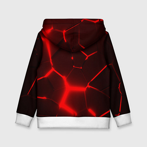 Детская толстовка ЛЕКСУС КРАСНЫЕ 3Д ПЛИТЫ / 3D-Белый – фото 2