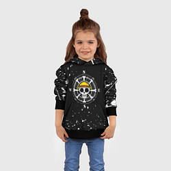 Толстовка-худи детская ONE PIECE ВАН ПИС ЧЕРЕП БРЫЗГИ КРАСОК, цвет: 3D-черный — фото 2
