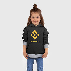 Толстовка-худи детская БИНАНС ЛОГО CARBON BINANCE LOGO, цвет: 3D-меланж — фото 2