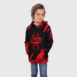 Толстовка-худи детская Берсерк - Berserk, цвет: 3D-красный — фото 2