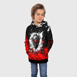 Толстовка-худи детская Берсерк: Брызги красок, цвет: 3D-черный — фото 2