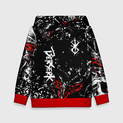 Толстовка-худи детская Берсерк Черная маска, цвет: 3D-красный