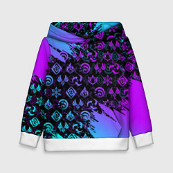 Детская толстовка GENSHIN NEON PATTERN SYMBOL НЕОН ЭМБЛЕМЫ