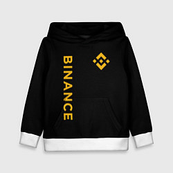 Толстовка-худи детская БИНАНС ЛОГО КАРБОН BINANCE LOGO, цвет: 3D-белый